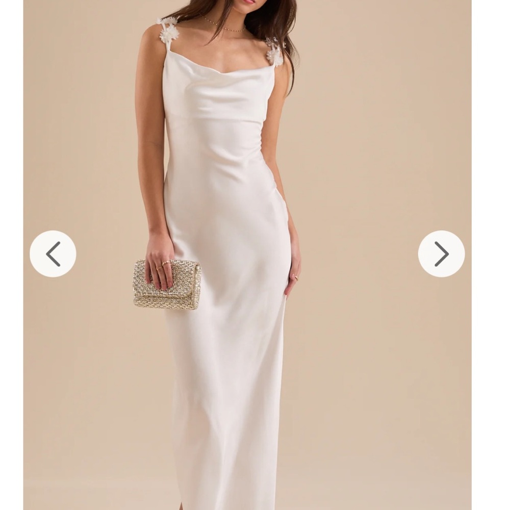 Altar'd State White Satin Slip Dress